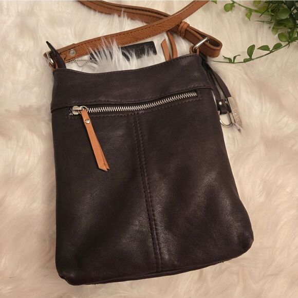 Nino Bossl leather crossbody bag brown and tan - Picture 2 of 8